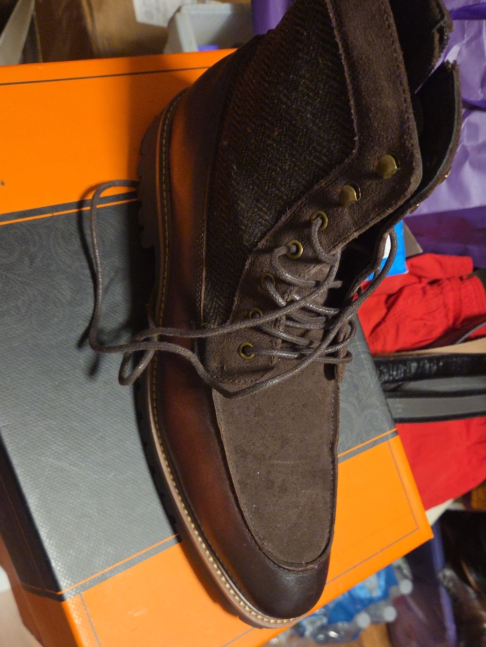 Men's Dark Brown Leather Suede Chukka Boot - Classic Lace-Up